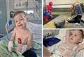 Boy born ‘inside out’ is hooked up to machine for 20 hours