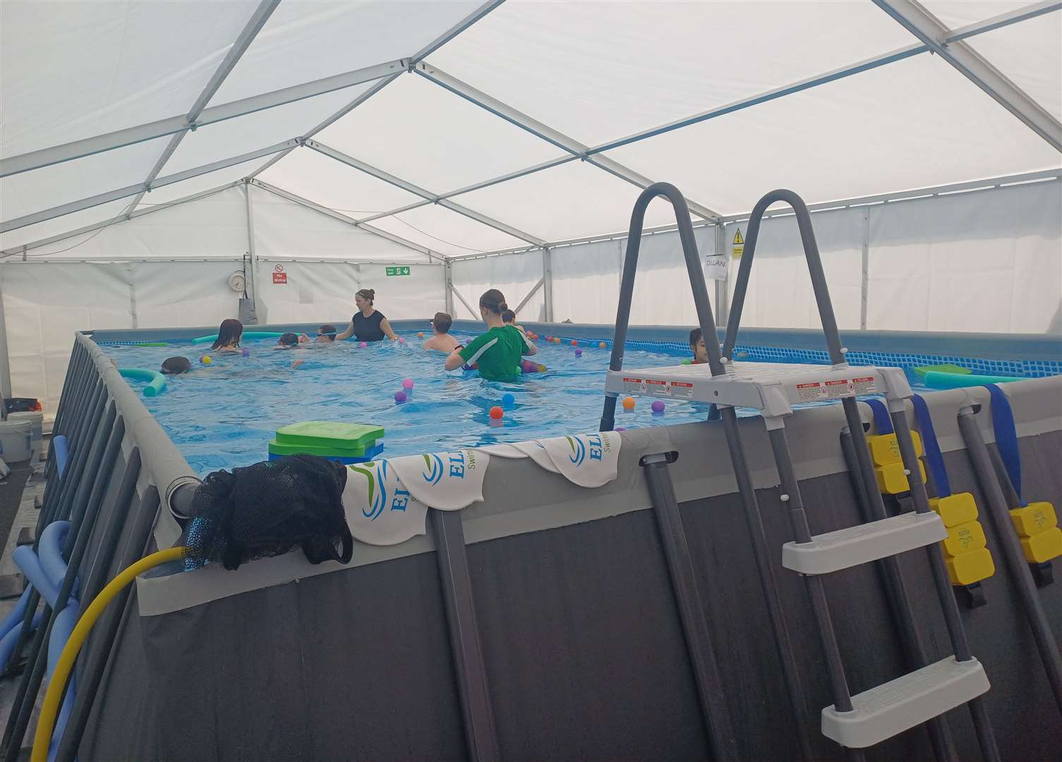 A temporary pool has been built at Five Acre Wood School in Maidstone