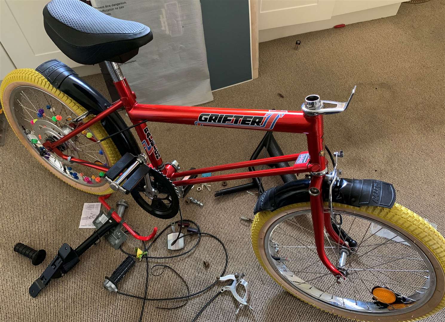 The renovated distinctive Raleigh Grifter has been stolen