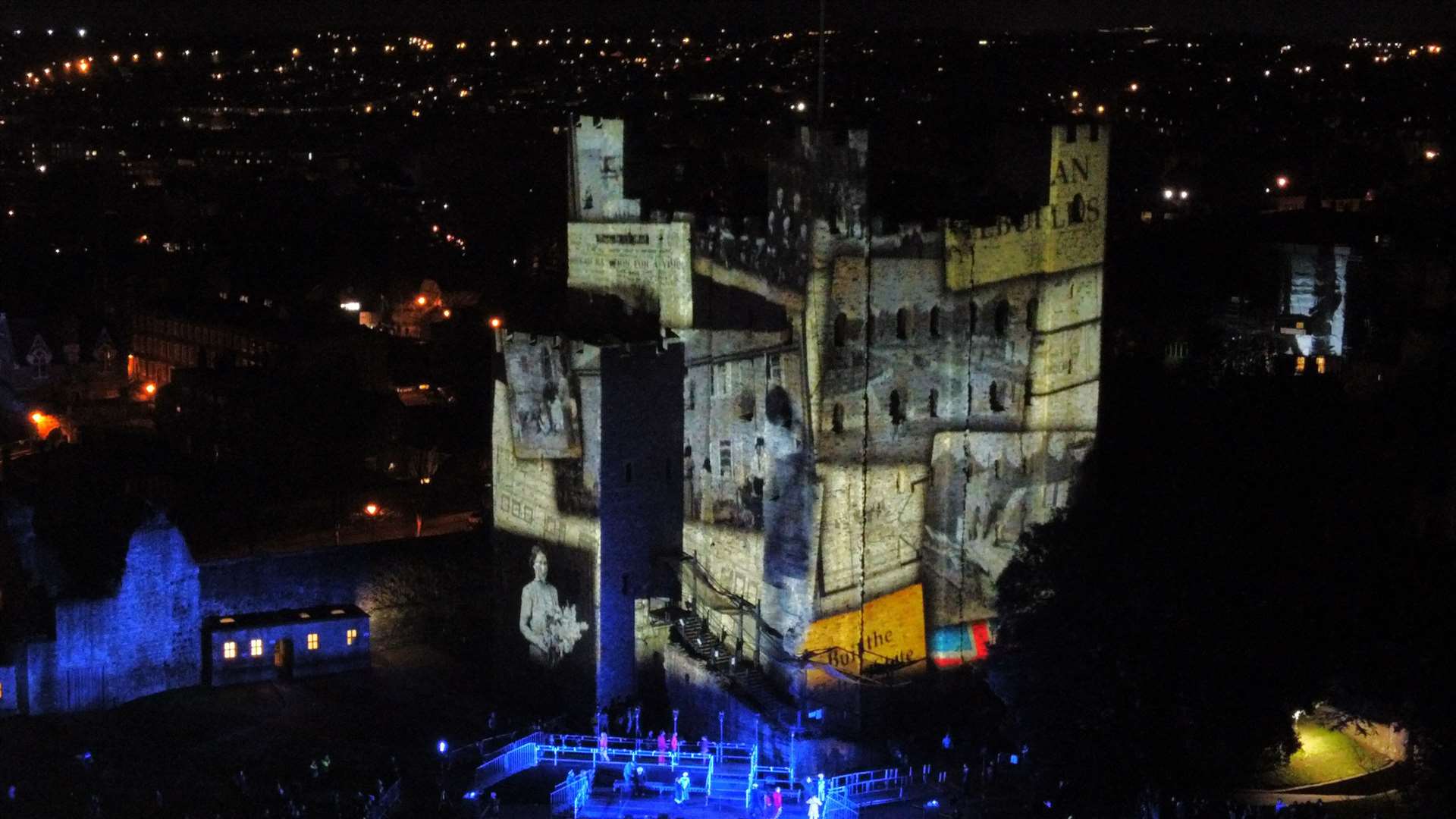 This year's first ever Medway Light Nights attracted huge crowds in Rochester. Picture: Jason Arthur