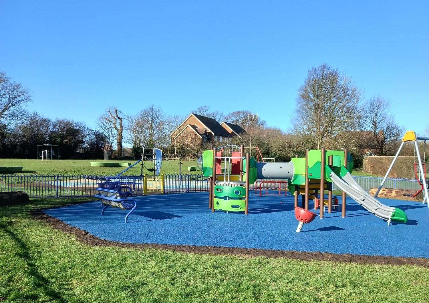 The overhauled play area in Kennington has a chic new blue look. Picture: Ashford Borough Council