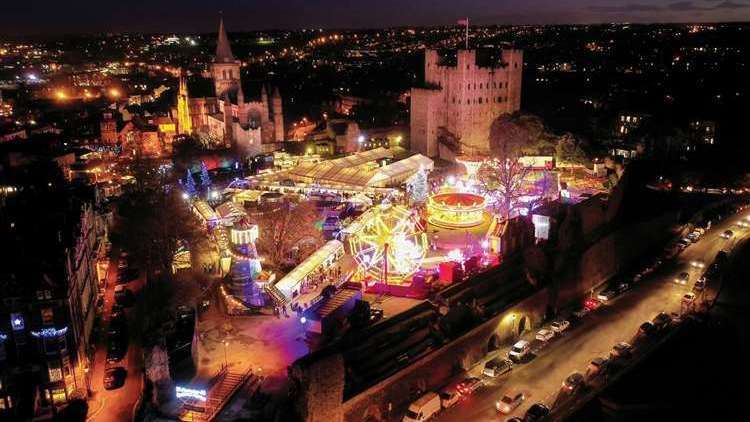 The Christmas market will set up shop at Rochester Castle once again from the end of the month. Picture: Medway Council