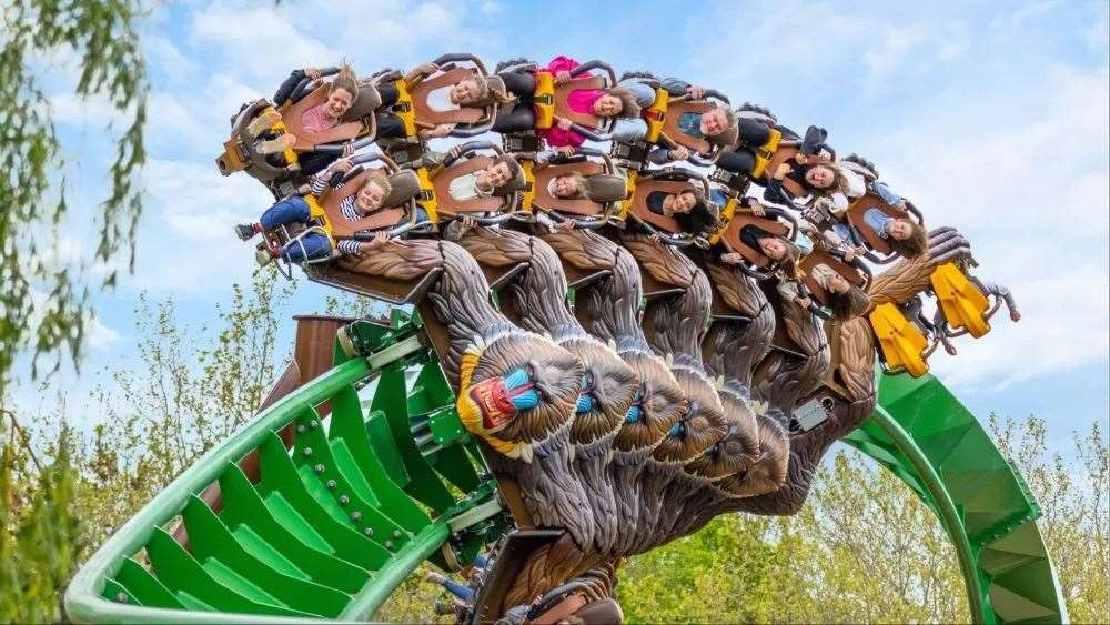 The Jumanji roller coaster opened at Chessington last summer and became the park’s first ‘upside-down’ coaster. Picture: Chessington / Merlin