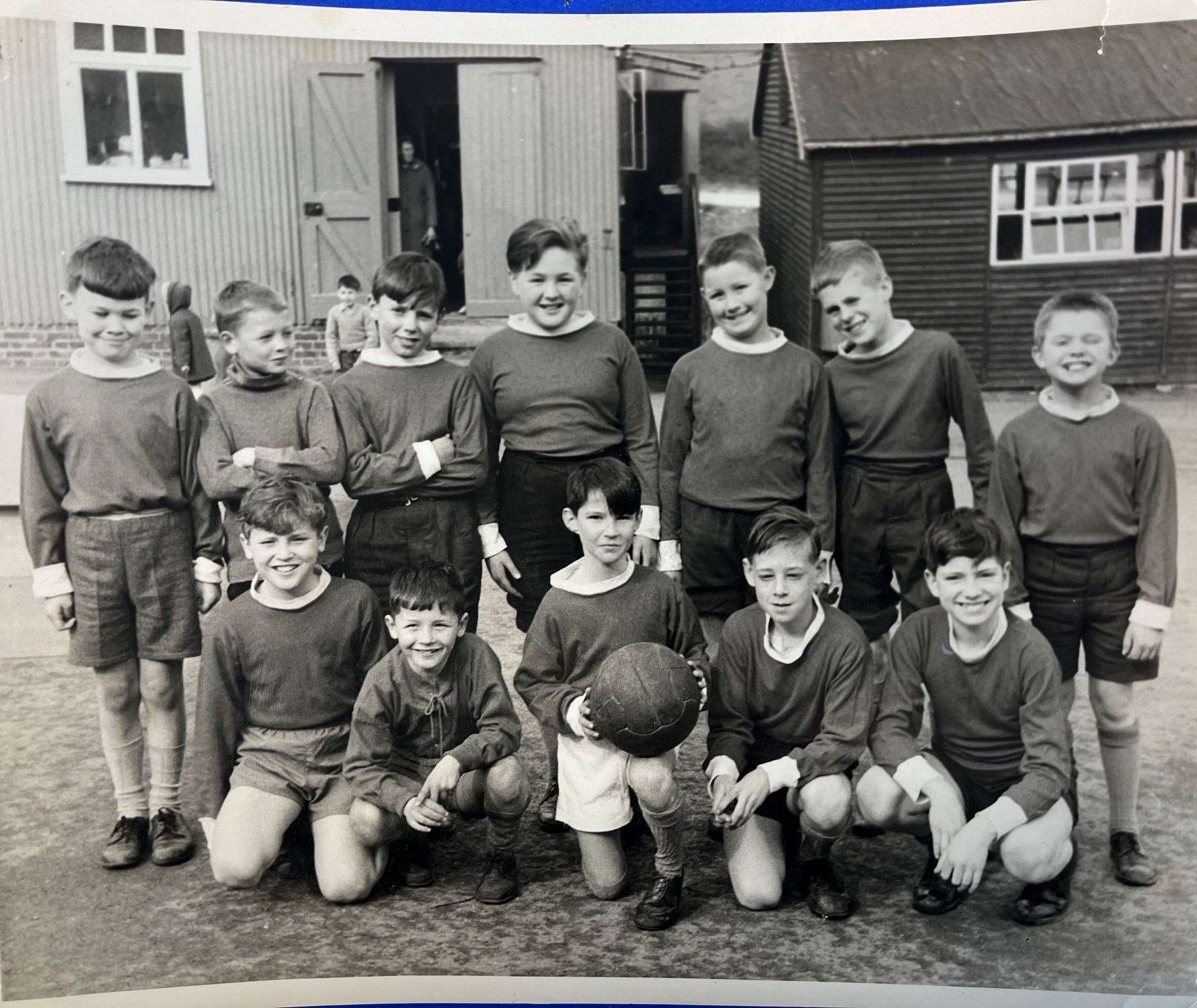 Young lads from yesteryear pose for a group shot