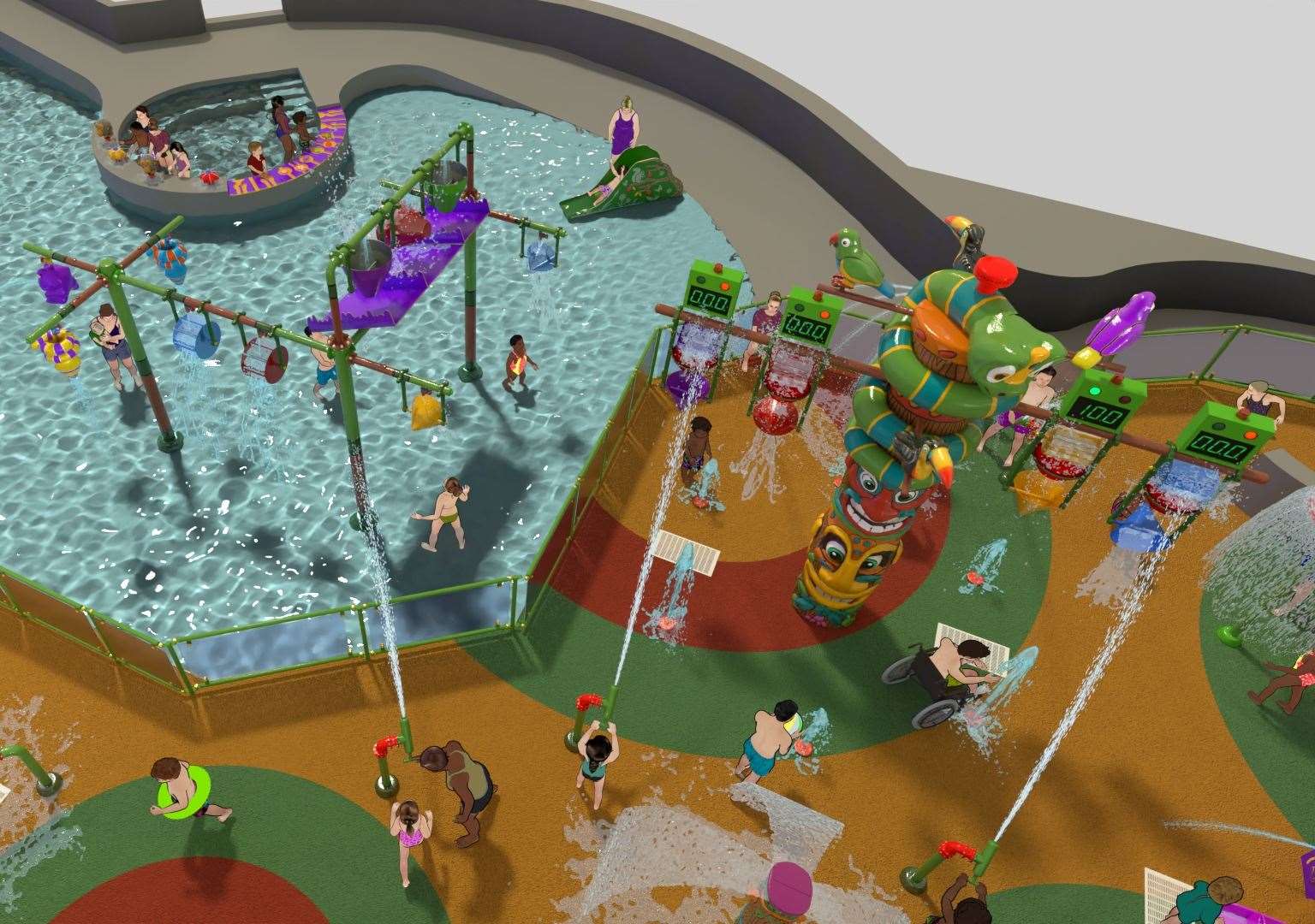 There will be new slides, water cannons and interactive features. Picture: Maidstone Leisure Centre