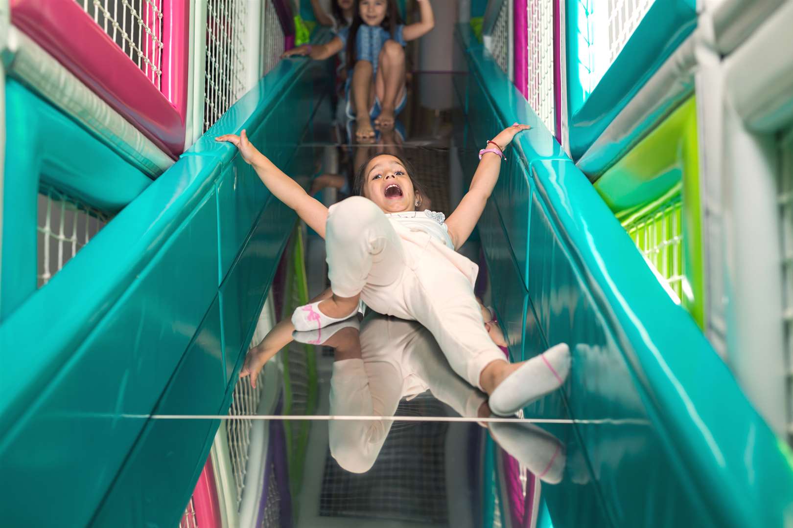 Rain halts play! It could be time to come indoors to soft play?