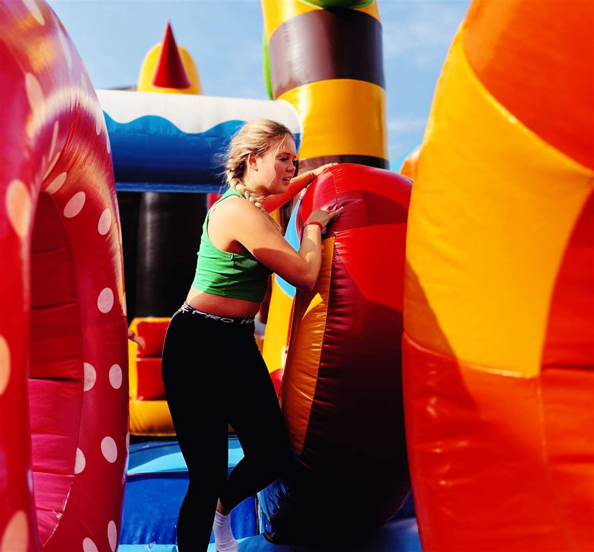 People have 30 minutes to complete the inflatable assault course. Picture: Betteshanger Country Park