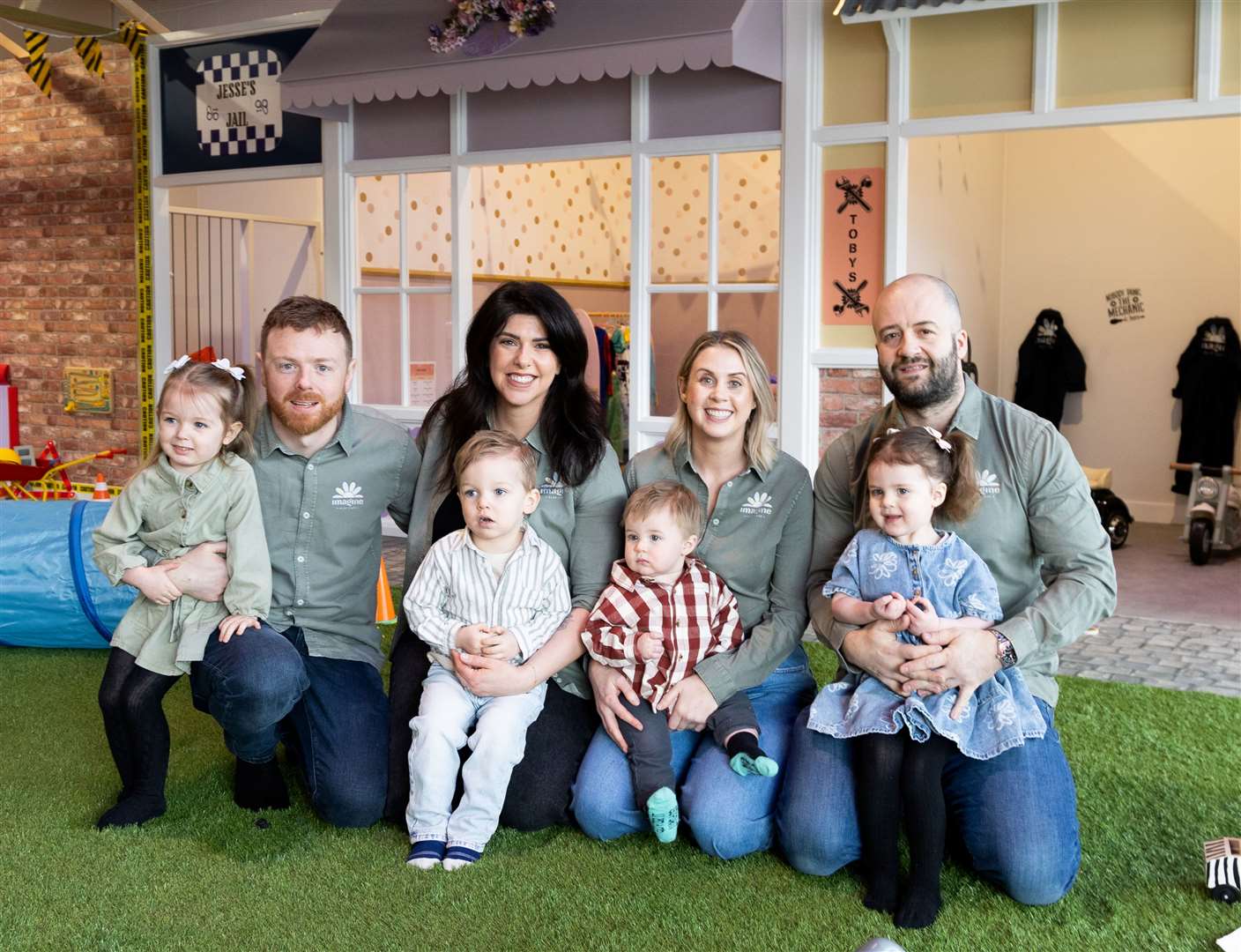 From left: Sam and Steph Richard with their children, and Georgie Black and Jay Gold with their children. Picture: @rddigital_uk