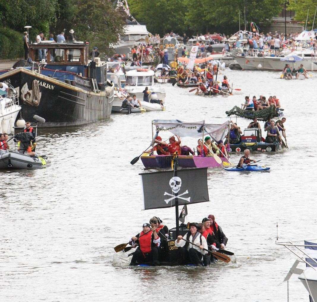 The Raft Race is always a popular event at the festival