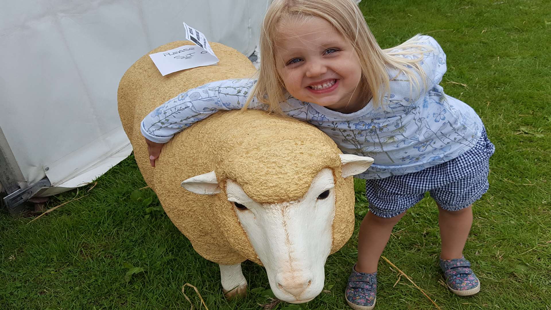 Pleased to meet ewe - Olivia loves meeting the animals