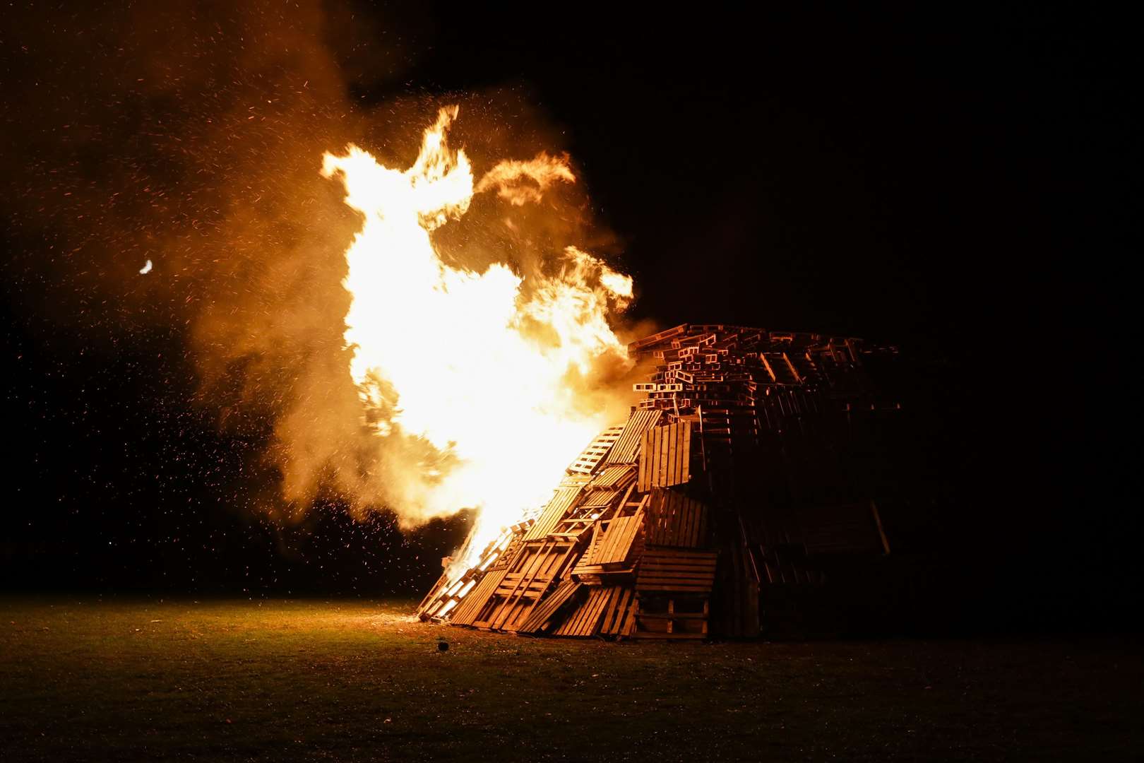 Bonfire night and fireworks display, Great Lines Heritage Park, Gillingham.