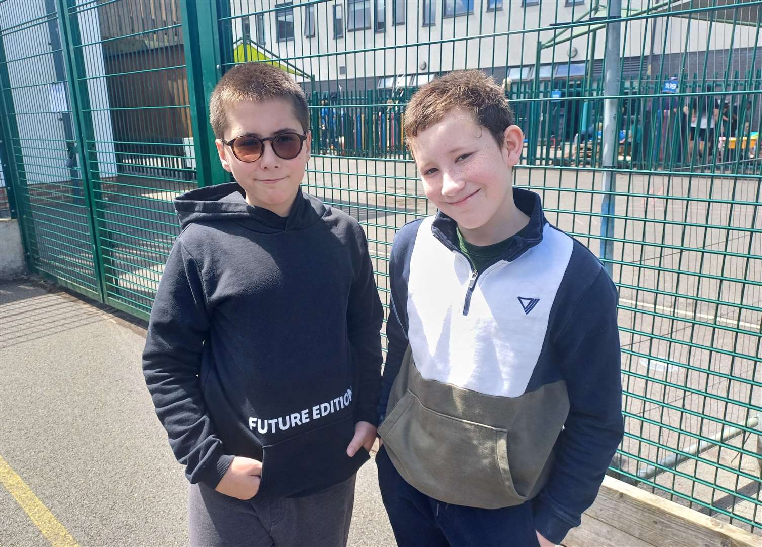 Matty and Aidan, both aged 11, love going swimming and are enjoying their lessons