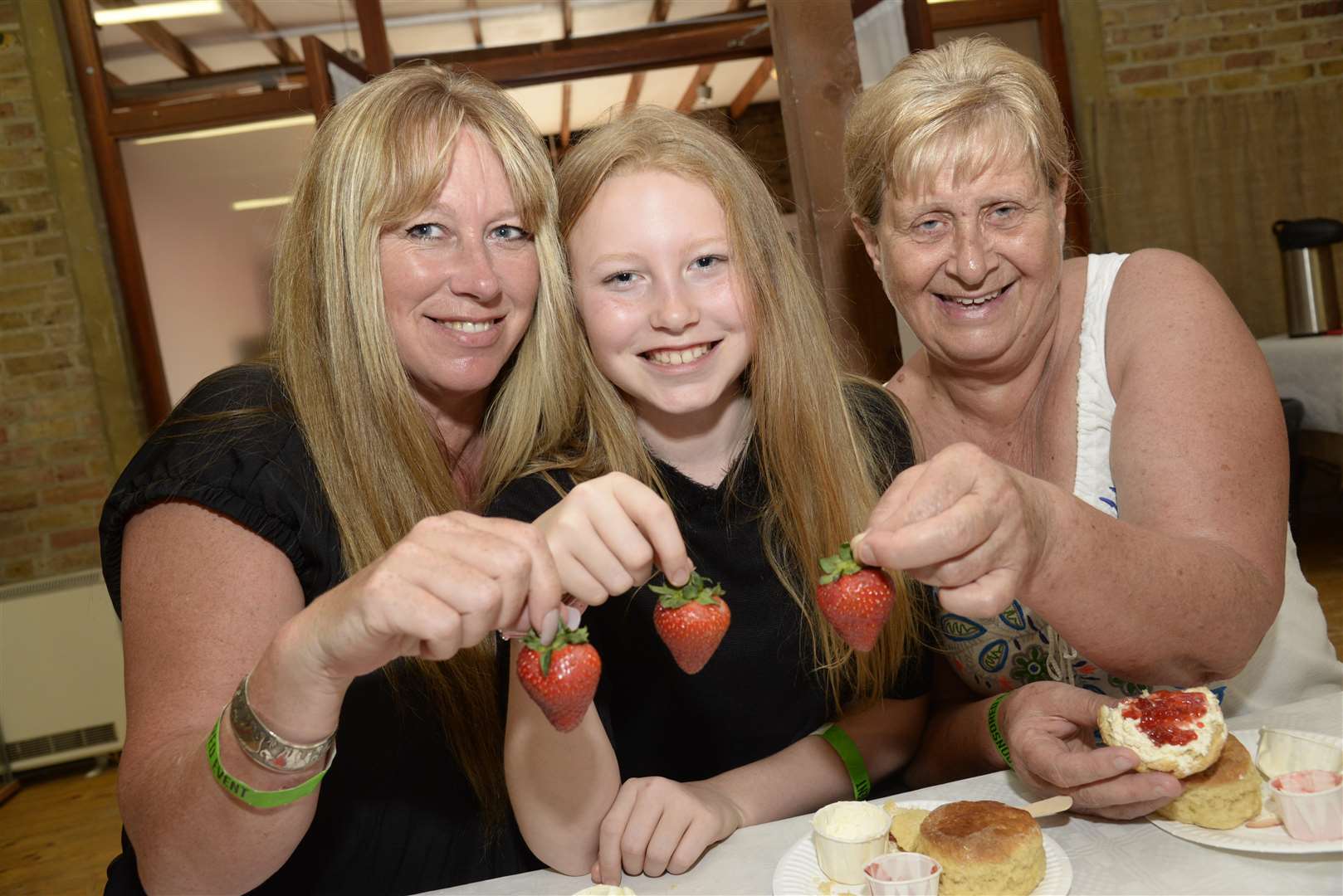 Visitors enjoying a strawberry tea at the Brogdale Strawberry Fair last year