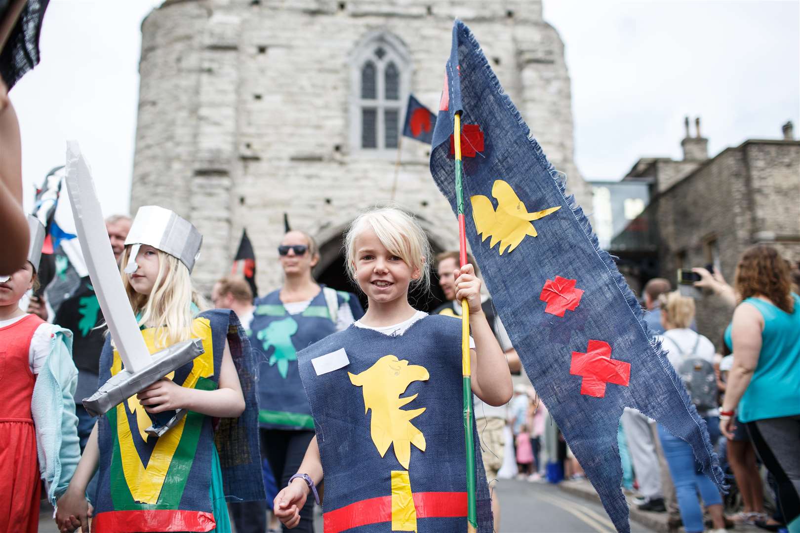 Young Knights at Medieval Parade in Canterbury