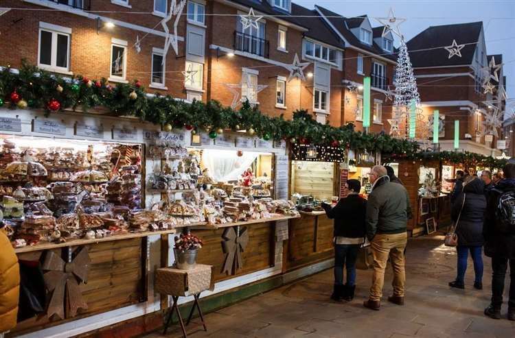 The Christmas market stalls will be expanding into Canterbury Cathedral’s grounds - it’s the first time to be held there for 211 years. Picture: Canterbury Christmas Market